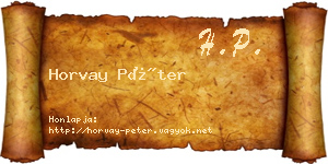 Horvay Péter névjegykártya