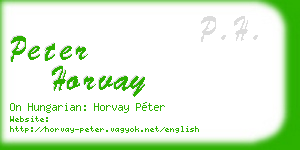 peter horvay business card
