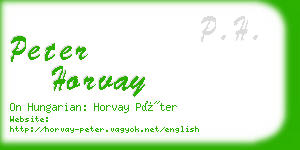 peter horvay business card